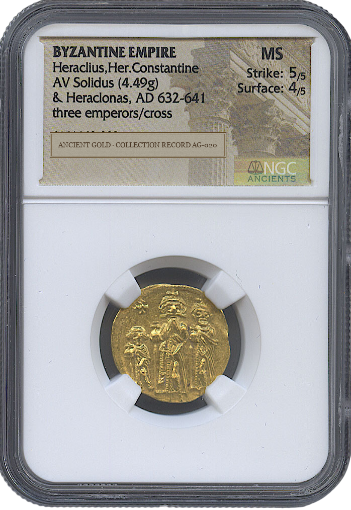 Heraclius Heraclius Constantine and Heraclonas Gold Solidus