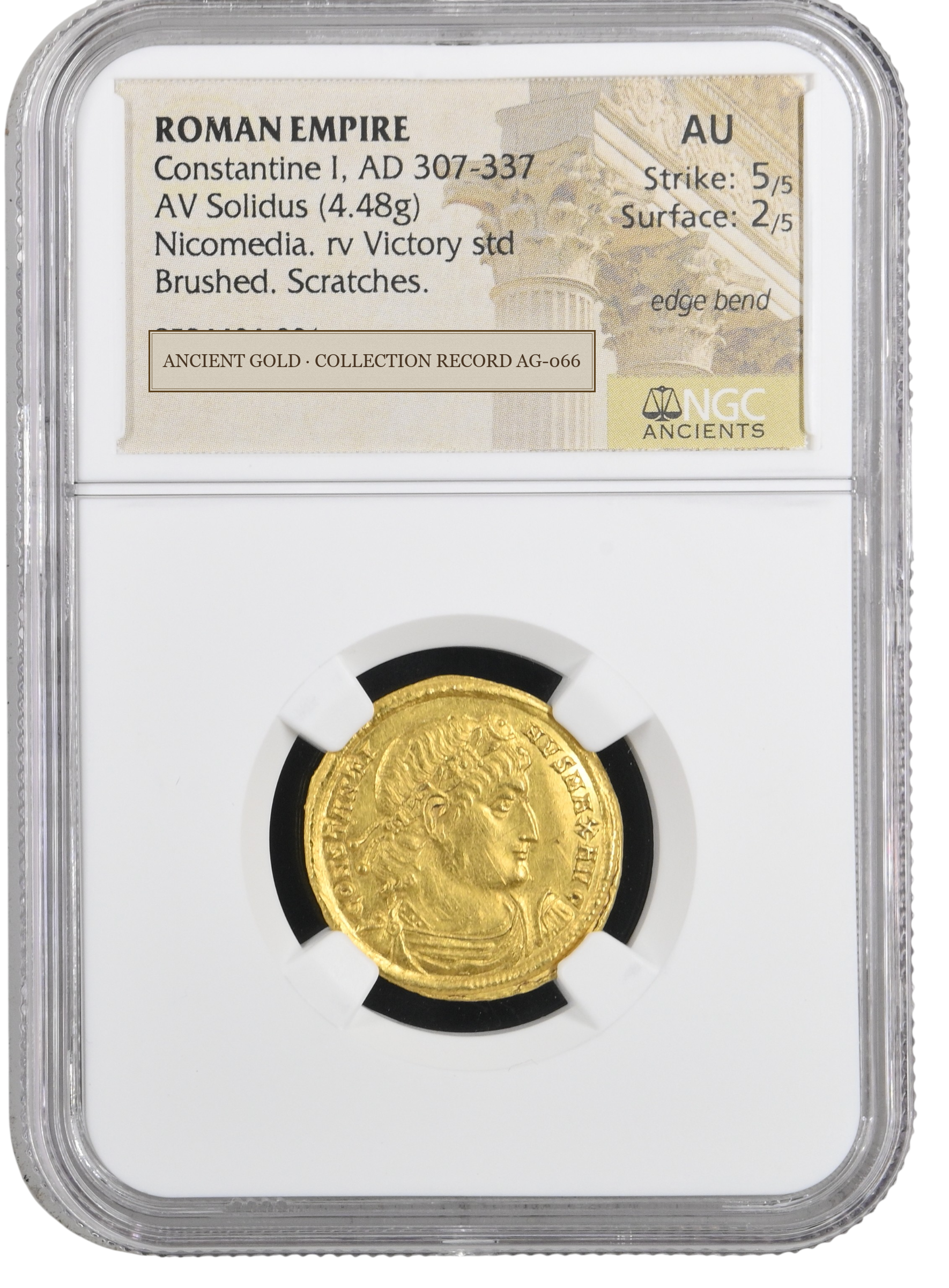 Constantine I Gold Solidus of Nicomedia, obverse